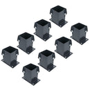 Grey Flush Fit Fence Post Bolt Down Shoe Holder Support 100mm x 100mm