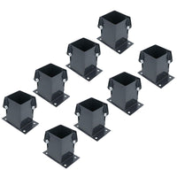 Grey Flush Fit Fence Post Bolt Down Shoe Holder Support 100mm x 100mm