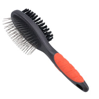 Double Sided Brush With Ergonomic Hand Grip Dog Cat Pet Grooming (Small)