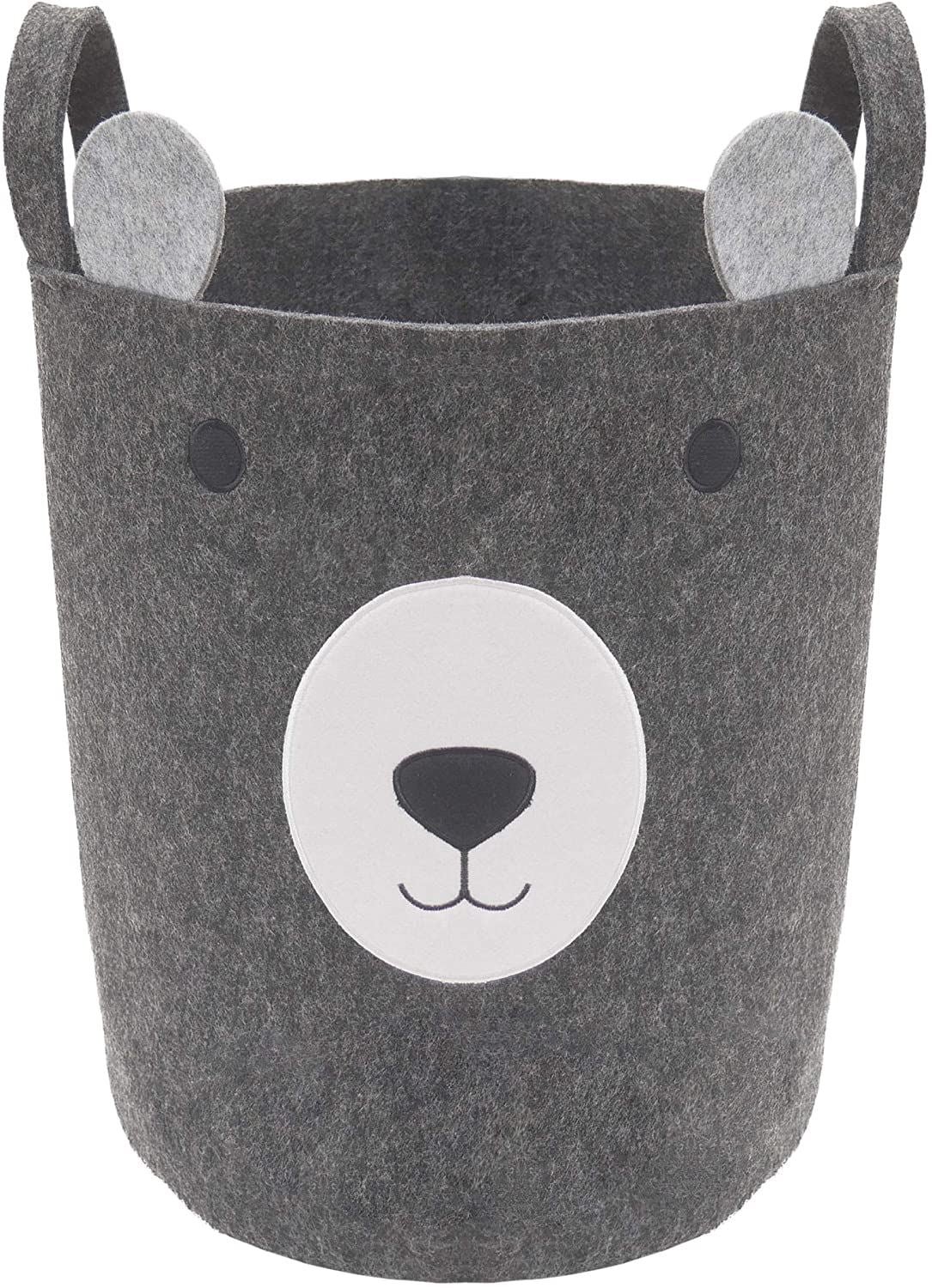 Dog Pet Cute Grey Felt Bear Basket Dog Storage Toy Tidier With Handles 40x40cm