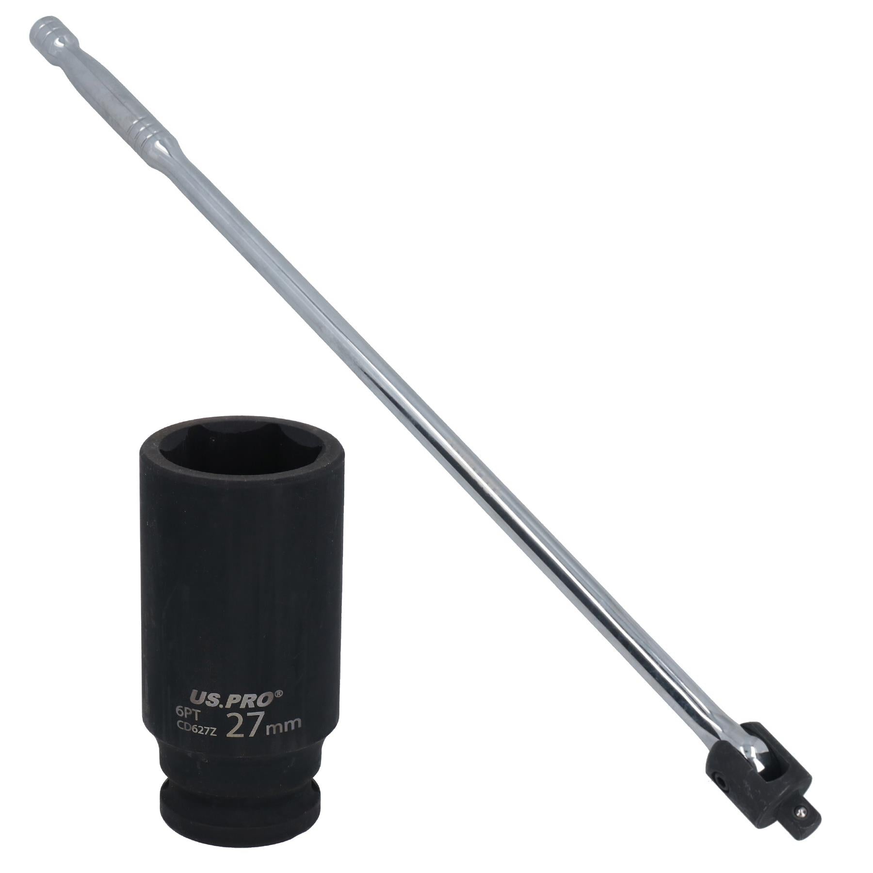 Land Rover Radmutter 27 mm tiefe Schlagnuss und 1/2" Antriebsbrechstange