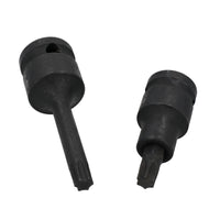 T45 Short (53mm) + Long (78mm) Impacted Torx Star Male Bits Sockets 1/2" Drive