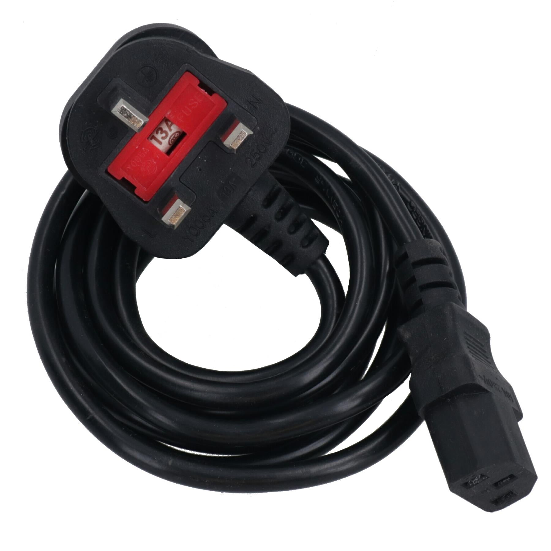 Kettle Lead Power Cable Cord UK Plug – IEC C13 1.8 Metres Long TV PC Monitor