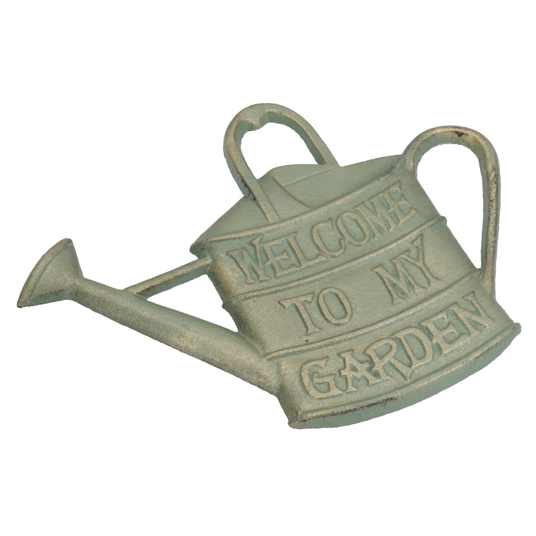 Welcome To My Garden Watering Can Cast Iron Sign Plaque Door Wall House