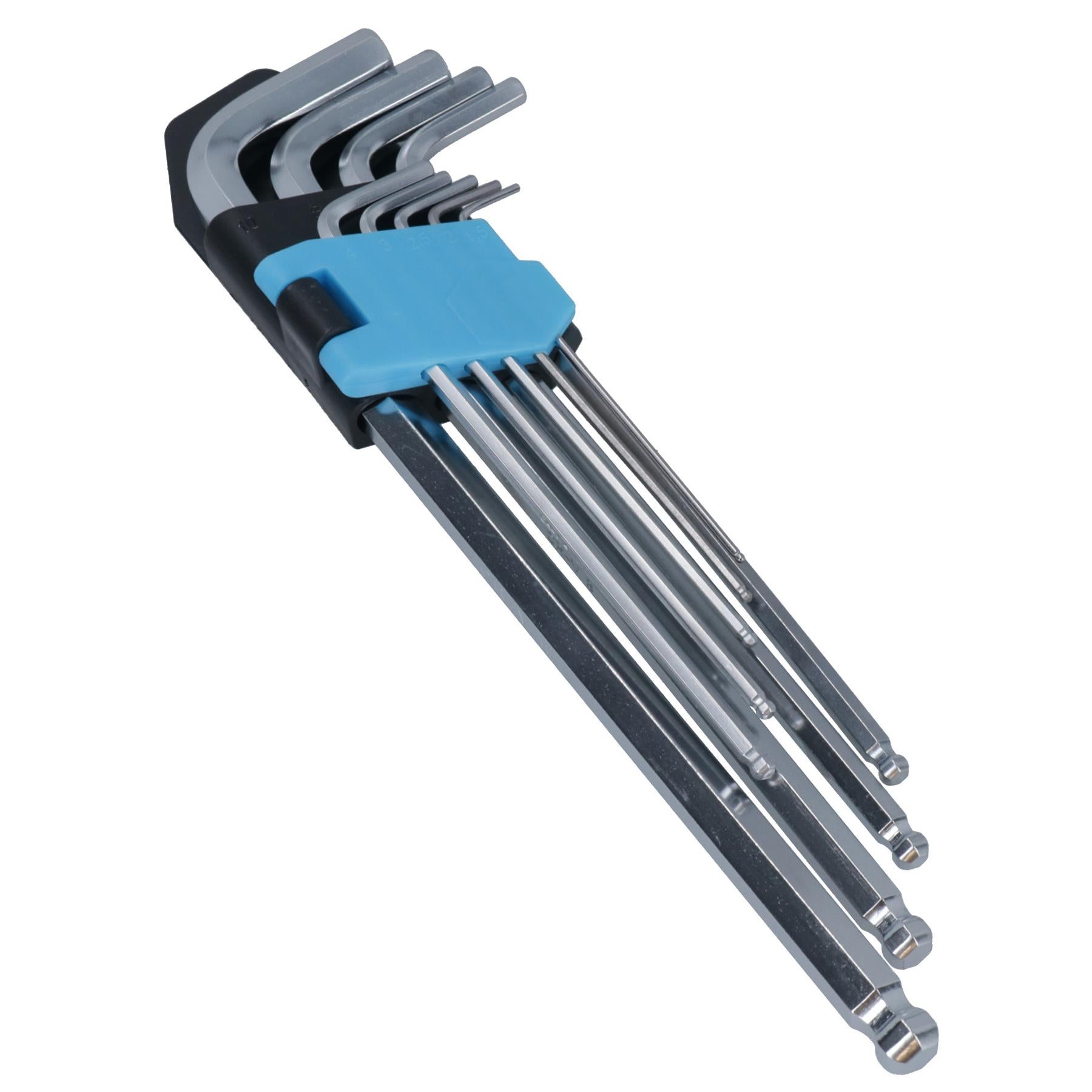 9pc Metric Ball Ended Allen Hex Keys Extra Long With Holder 1.5mm – 10mm