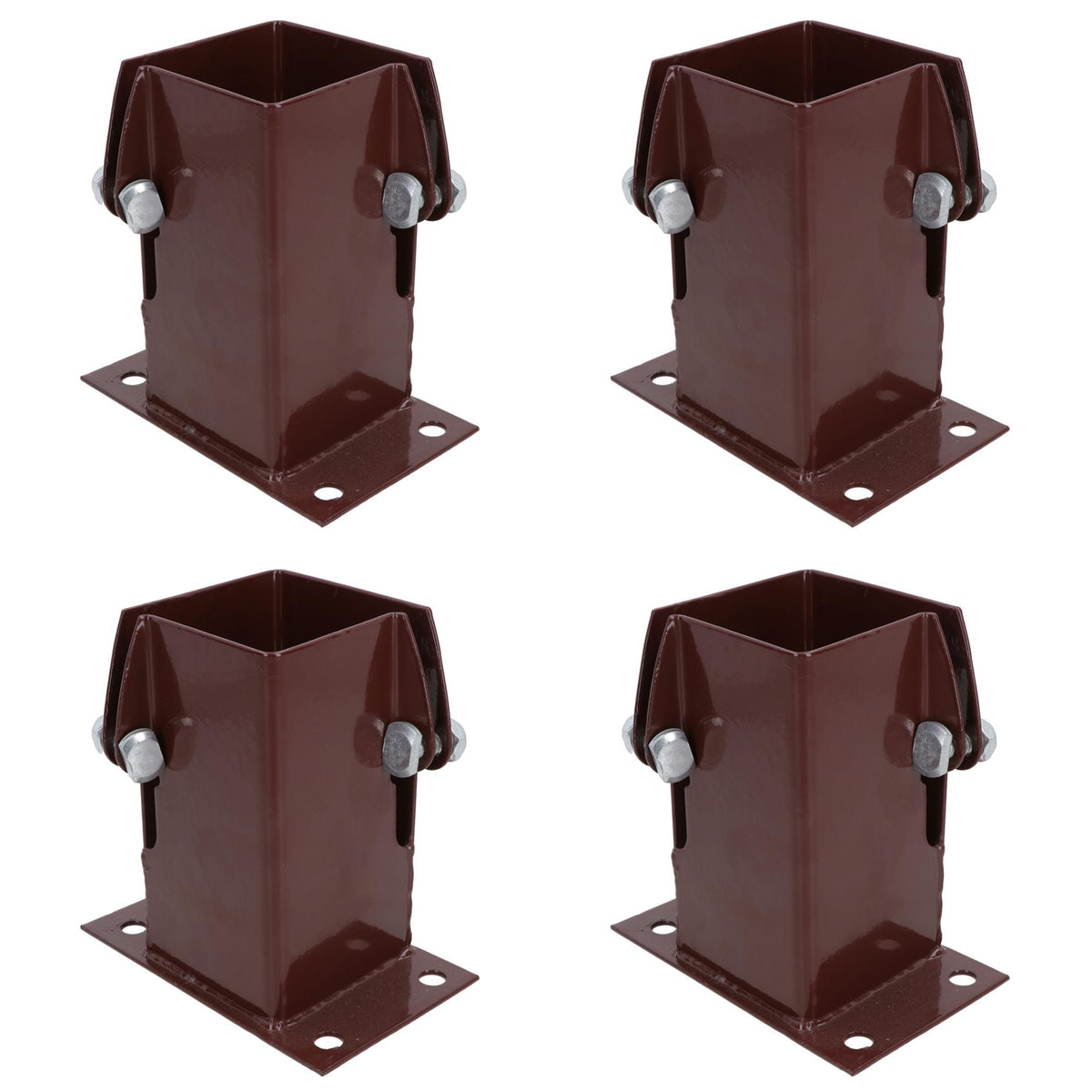 Flush Fit Fence Post Bolt Down Shoe Holder Support Clamp 75mm x 75mm