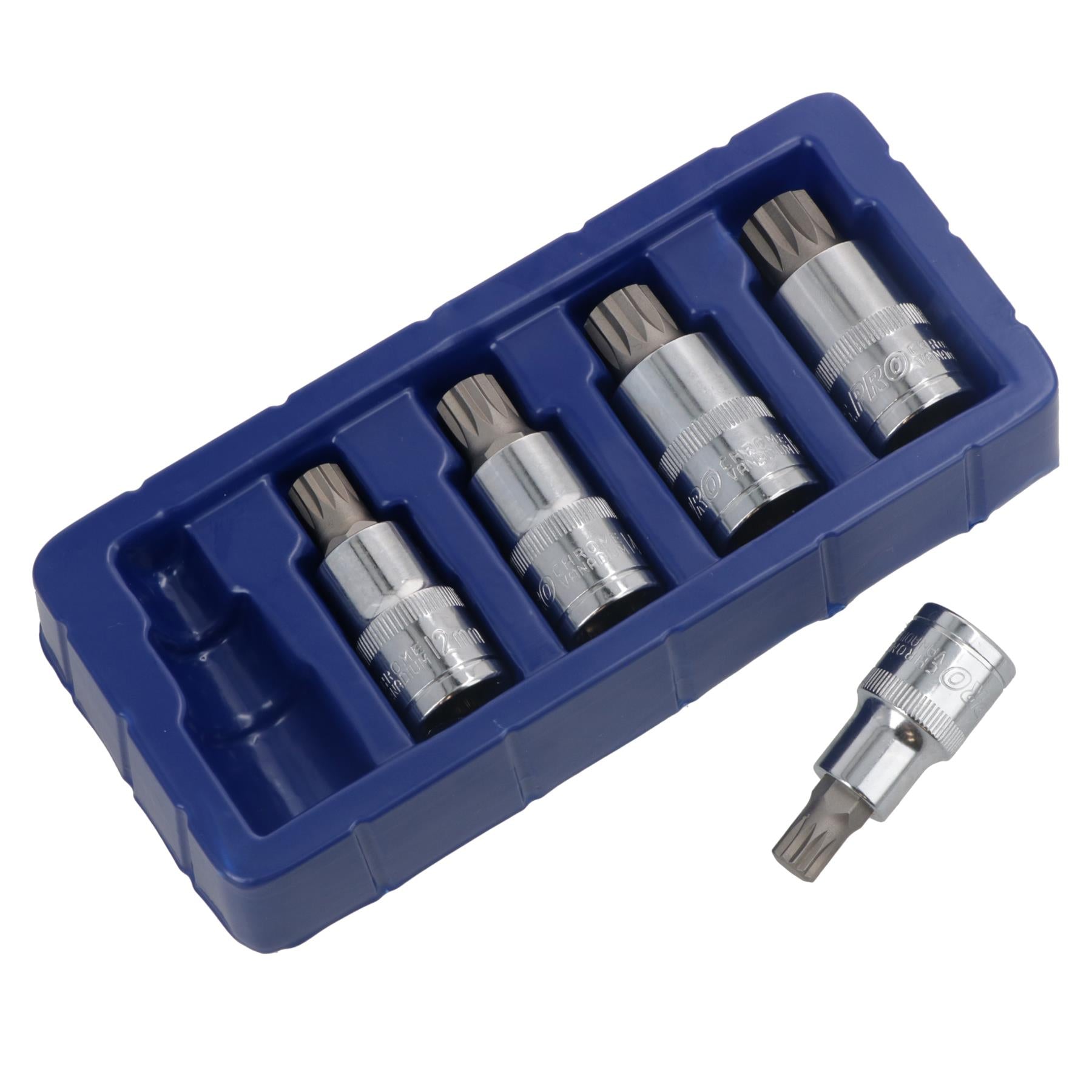 Douilles carrées triples inviolables à entraînement mâle cannelé 1/2" M10 - M18