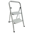 Foldable 2 Tread Step Ladder Non Slip Portable Stepladder Safety Steel Steps