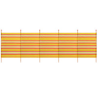 6 Pole Windbreak Beach Shelter 1.5m by 3.7m Screen Privacy Yellow Stripe