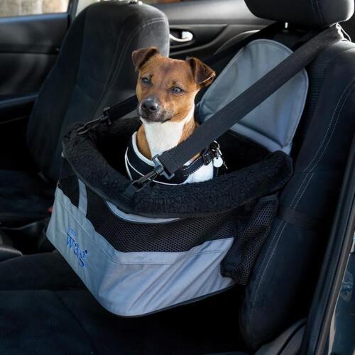 Pet Small Dog Car Booster Seat Road Trips Travel With Padded Base & Tether Clip