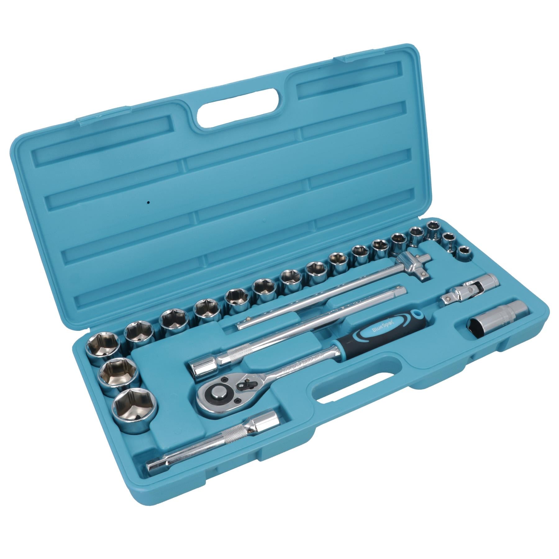 24pc 1/2" Drive Metric MM Shallow Socket And Accessory Set 10mm – 32mm