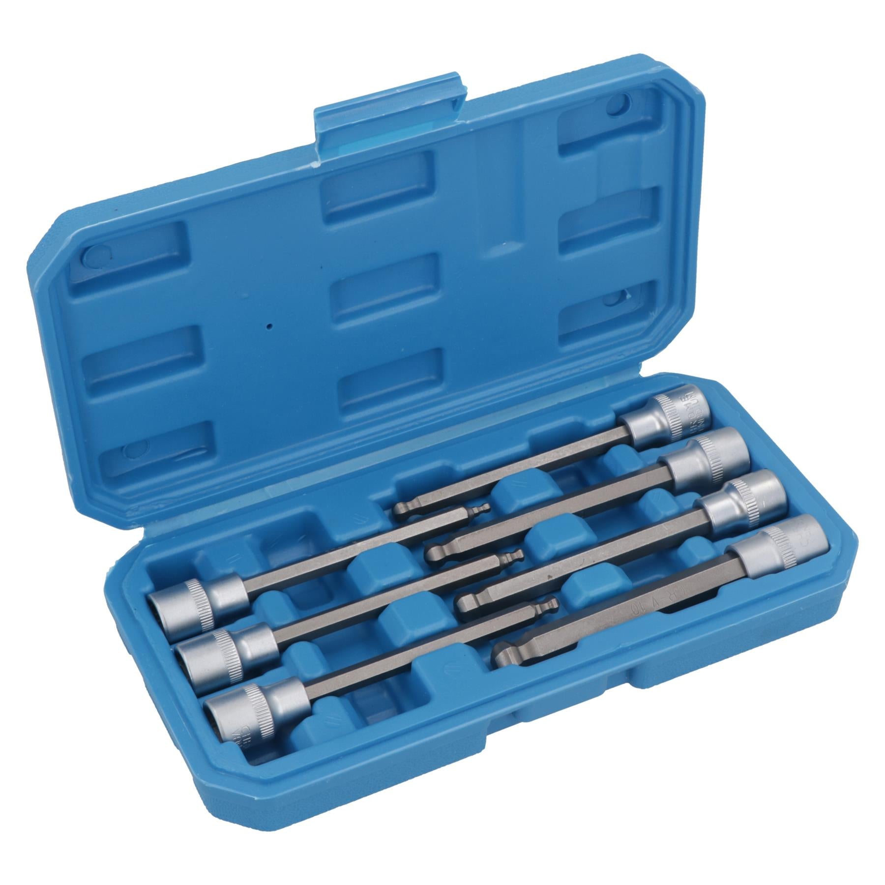 Douilles longues Allen à tête sphérique métriques 3 mm - 10 mm, entraînement 3/8", 7 pièces