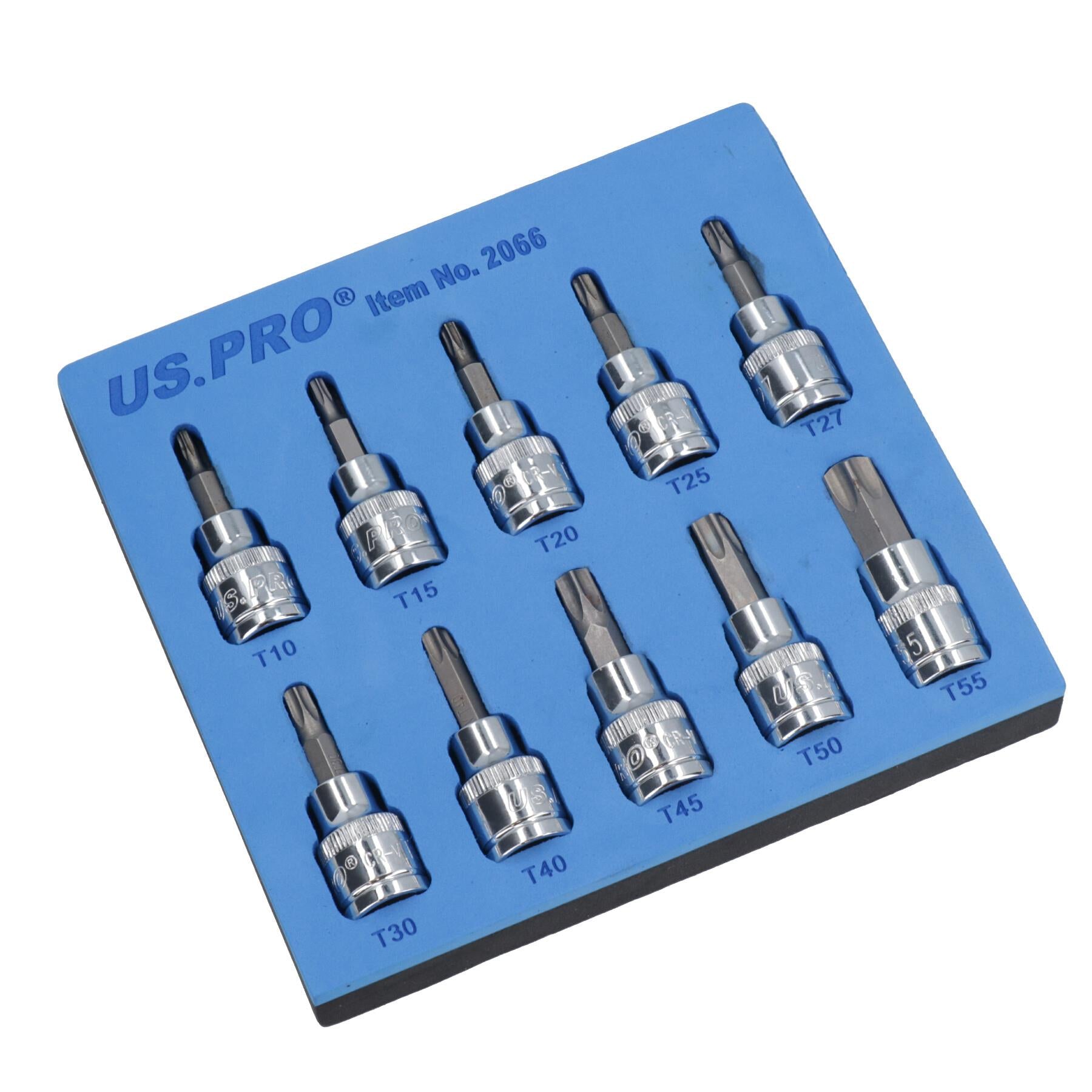 Innensechskant- und Torx-Sternschlüssel-Bitsatz 3/8" Dr-Steckschlüsseleinsatz H2 - H10 und T10 - T55