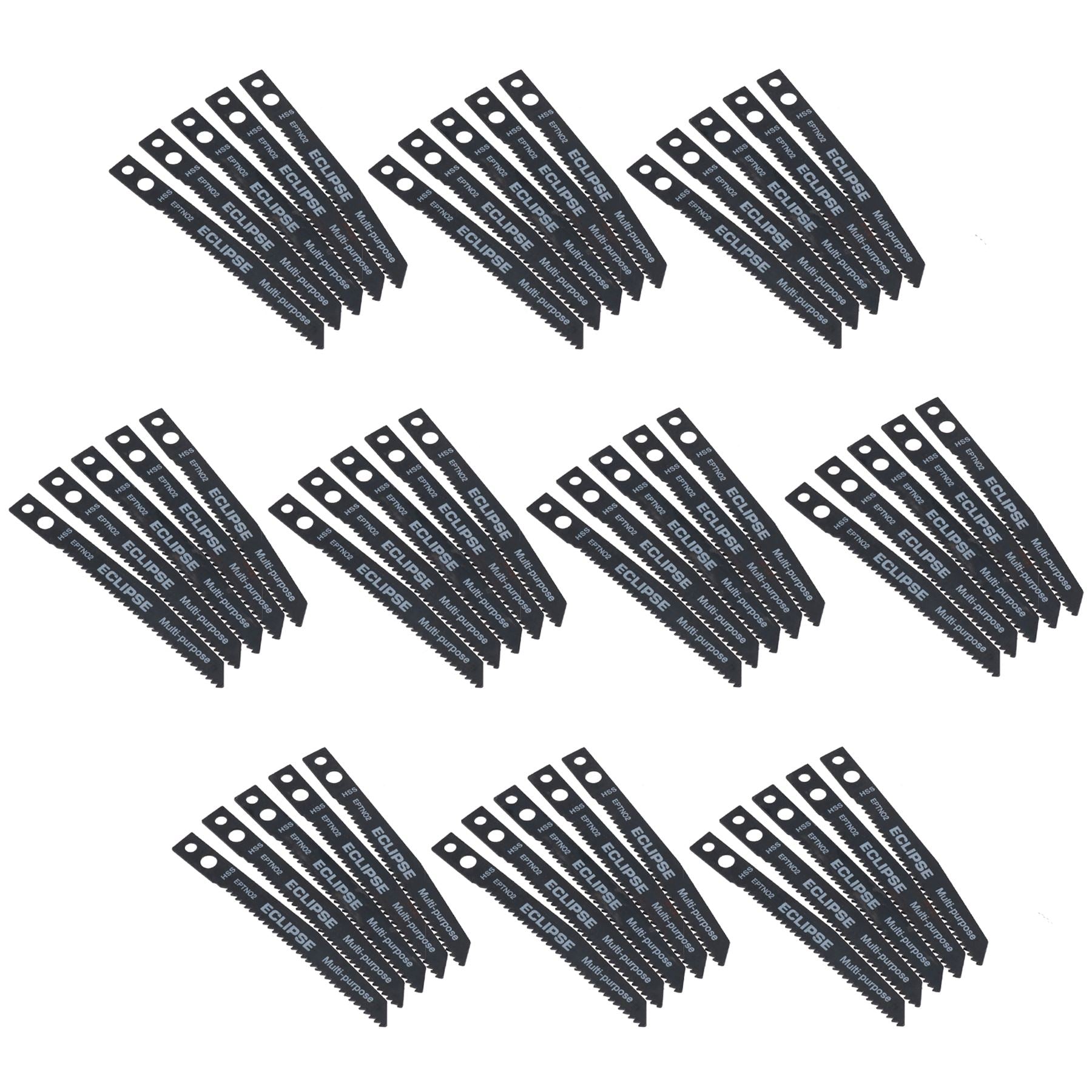 50pc EPTN02 HSS Eclipse Jigsaw Blade 2.5 - 6mm Cutting 1.8mm Tooth Spacing Medium-Thick