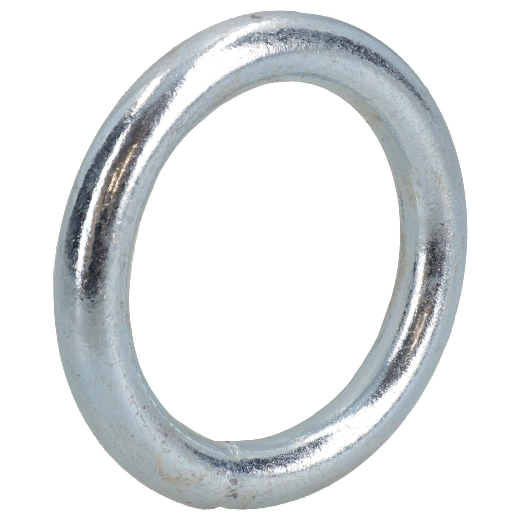 10mm x 50mm Steel Round O Rings Welded Zinc Plated 4 Pack DK35