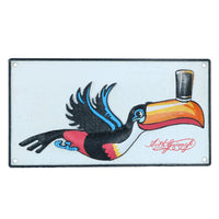 Panneau routier Guinness Flying Toucan Logo Brasserie Dublin Plaque en fonte Pub Bar