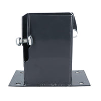 Grey Flush Fit Fence Post Bolt Down Shoe Holder Support 100mm x 100mm