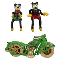 Mickey Mouse On Motorcycle Motor Bike Mascot Figure Statue Cast Iron Disney