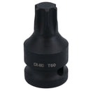 1/2in Drive Male Torx Star Impacted Impact Shallow Stubby Socket T55 – T100