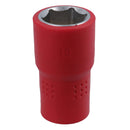 1/2in drive VDE Insulated Shallow Metric Socket 6 Sided Single Hex 1000 V