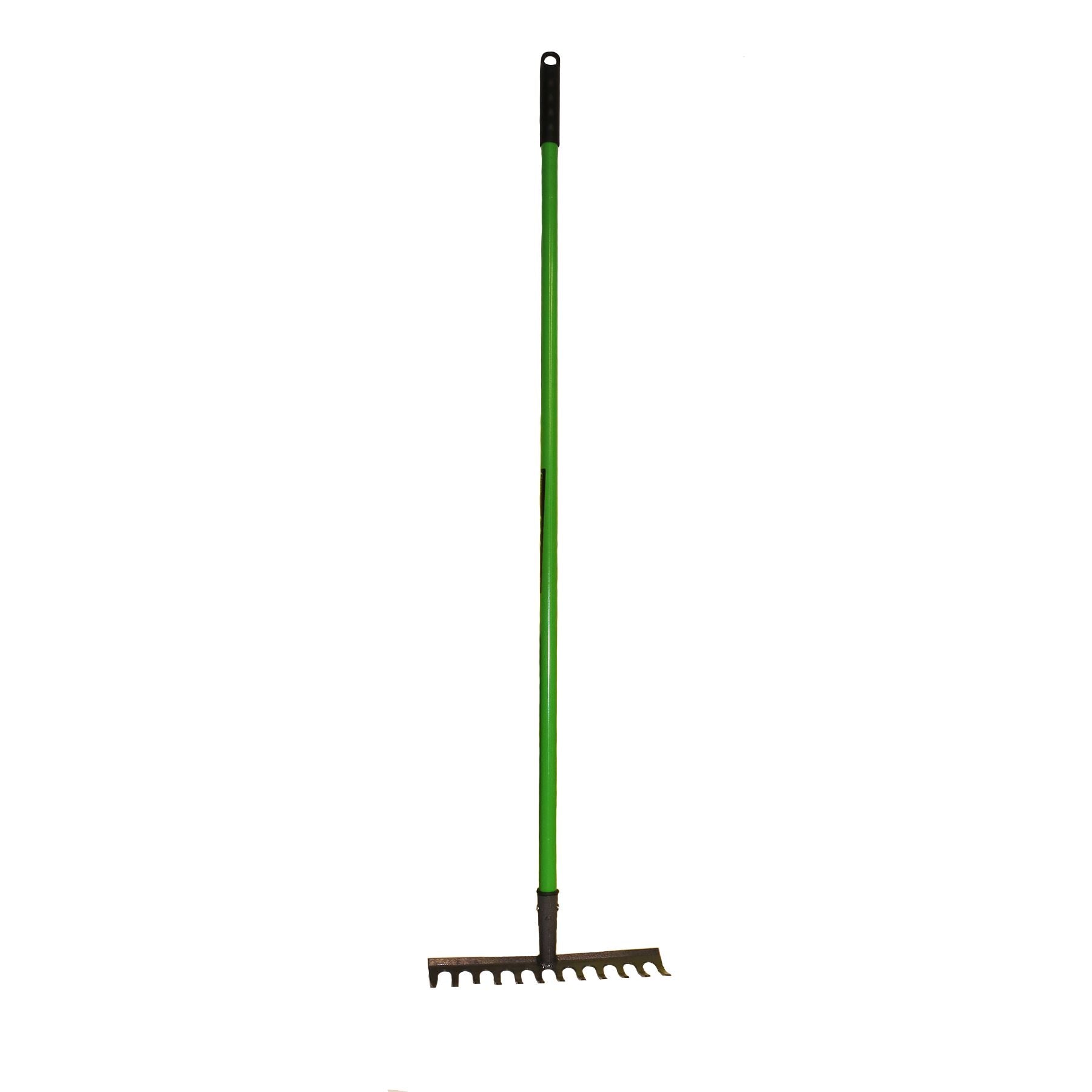 Garden Rake Soil Leaves Leaf Raker 12 Teeth Carbon Steel With PVC Grip ...