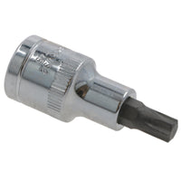 T45 Male Torx Bit Star Socket 1/2" Drive Standard Internal Chrome Vanadium Steel