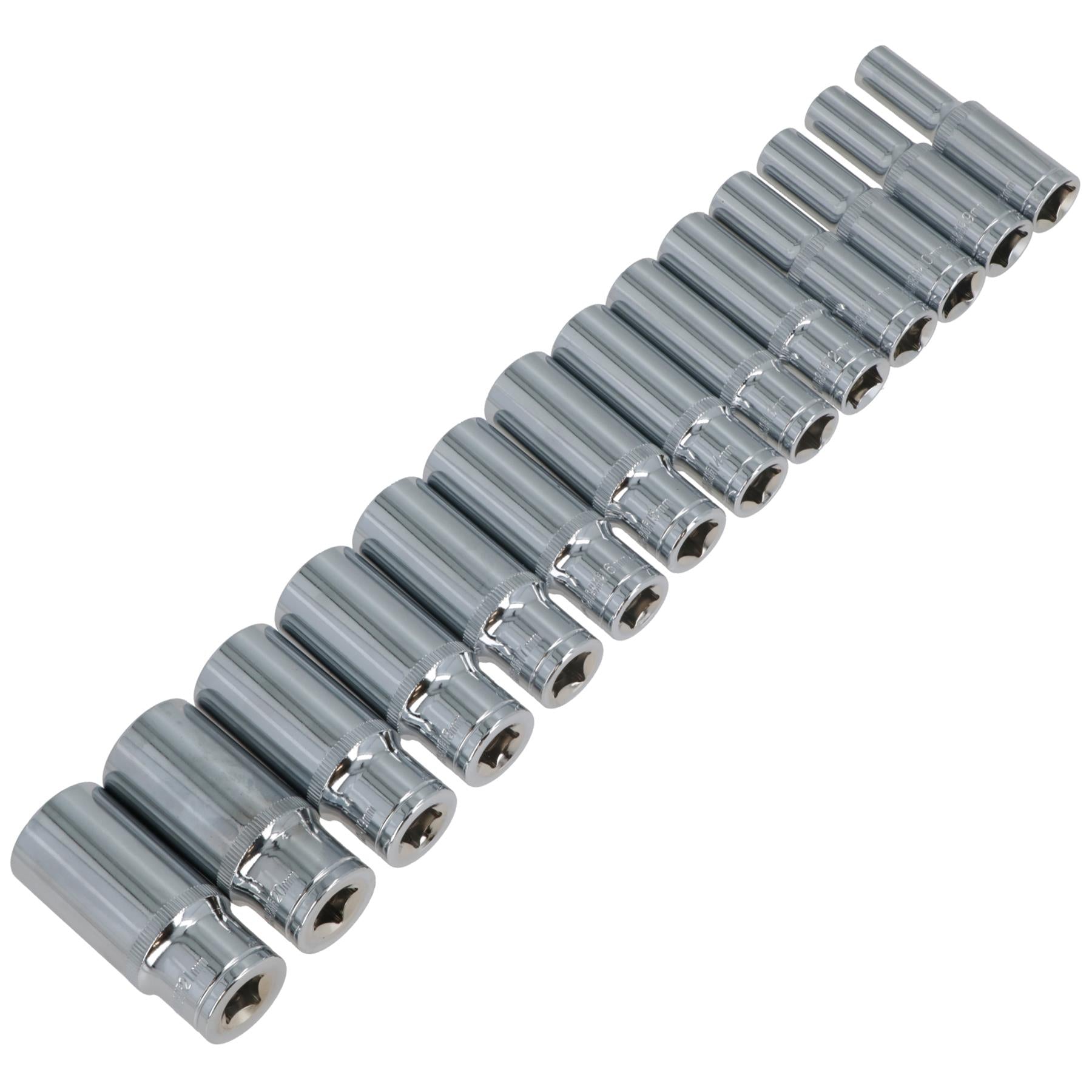 3/8" Drive Shallow And Deep Metric 6 Sided Single Hex Sockets 8mm - 21mm 31pc
