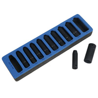 Douilles à chocs métriques profondes à entraînement 1/2" à six pans simples 10 mm - 24 mm 10 pièces