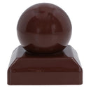 Metal Fence Post Caps Round / Ball 100mm x 100mm Protector Cover Brown
