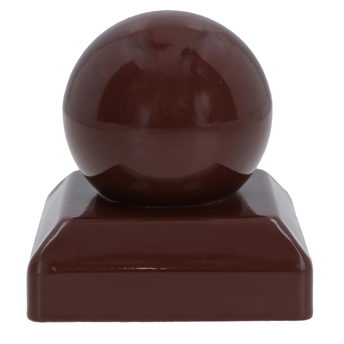 Metal Fence Post Caps Round / Ball 100mm x 100mm Protector Cover Brown