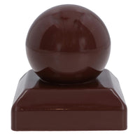 Metal Fence Post Caps Round / Ball 100mm x 100mm Protector Cover Brown