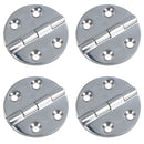 Polished Door Circular Hinge Stainless Steel 64mm diameter 316 Marine Cabin