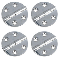 Polished Door Circular Hinge Stainless Steel 64mm diameter 316 Marine Cabin