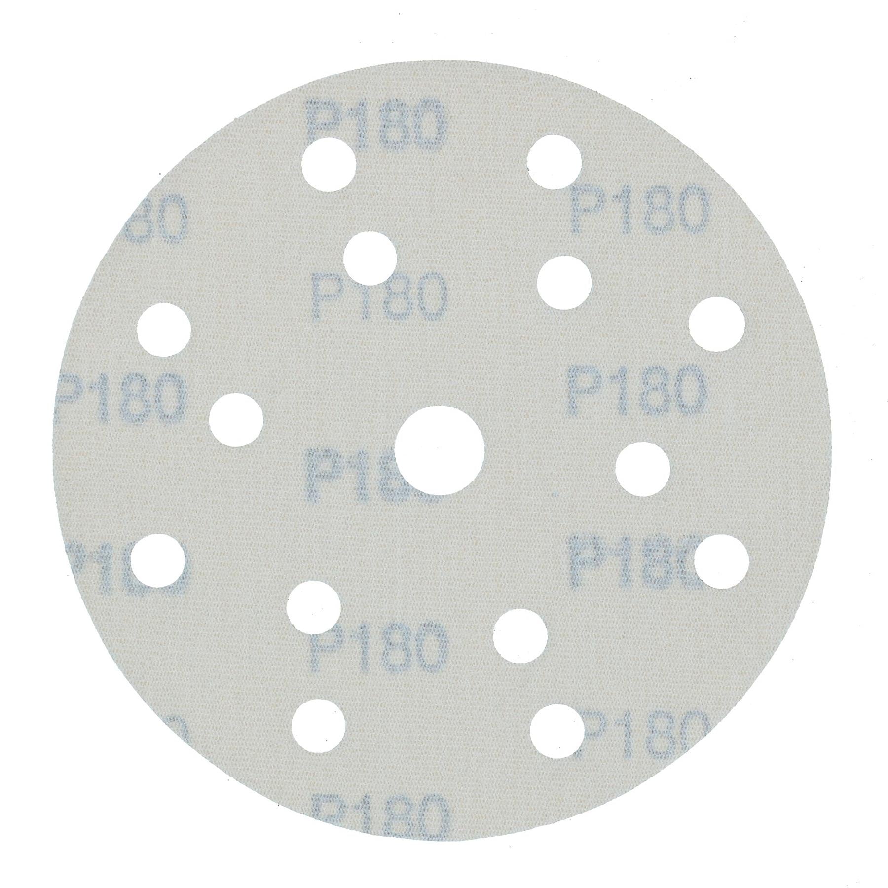 150mm Sanding Discs Aluminium Oxide Abrasive 180 Grit 15 Hole Hook + Loop