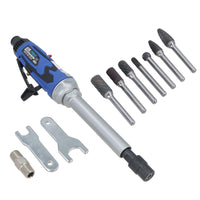 Erweiterter pneumatischer Stabschleifer, 1/4 Zoll Spannzange, 25.000 U/min, 5 Zoll Schaft + 7 kurze Rotationsbohrer