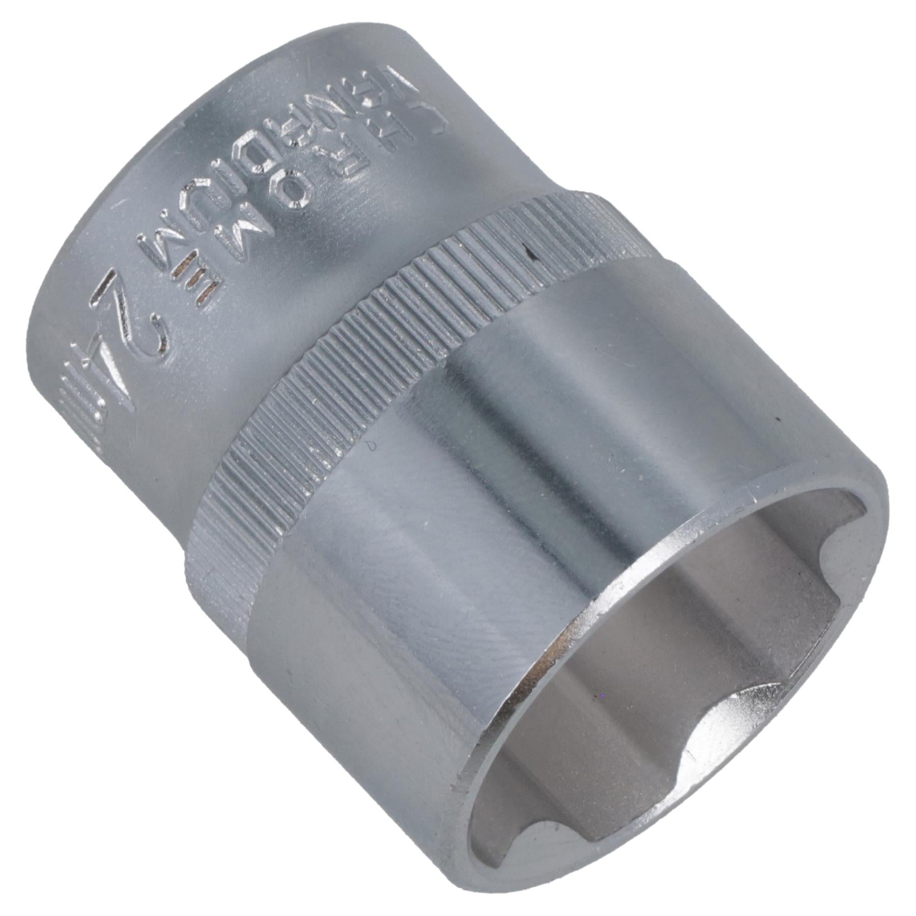 Douille à 6 pans métrique Super Lock 24 mm 1/2" CRV à moletage peu profond TE796
