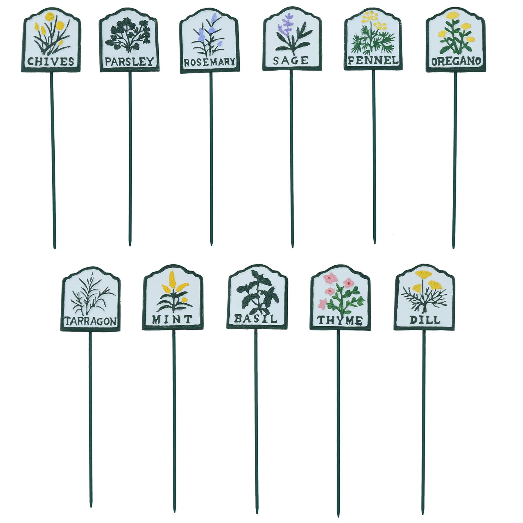 Herb Signs Markers Labels Cast Iron Plant Plaque Garden Yard Allotment