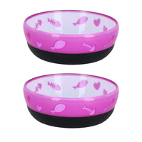 Small purple anti-slip purrfectly cat pet dish bowl gift Size:11cm/250ml capacity