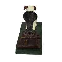 Figurine décorative en fonte représentant un chien et un phonographe HMV Nipper