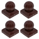 Metal Fence Post Caps Round / Ball 100mm x 100mm Protector Cover Brown