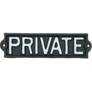 Panneau privé noir en fonte, plaque de porte, mur, maison, portail, jardin, bureau