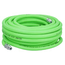 15 Metres Soft Rubber Hi-Vis Air Hose + Quick Release Fittings + Tyre Inflator