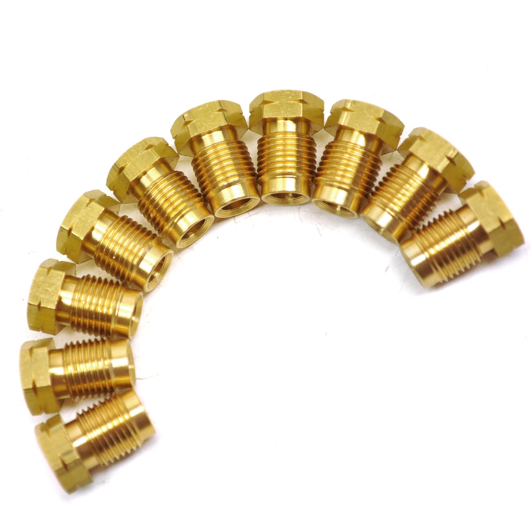 M10 x 1mm Short Male and Female Brass Brake Pipe Fittings for 3/16" Pipe 20pc