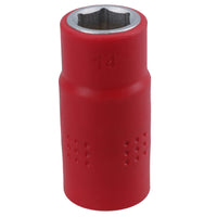 1/2in drive VDE Insulated Shallow Metric Socket 6 Sided Single Hex 1000 V