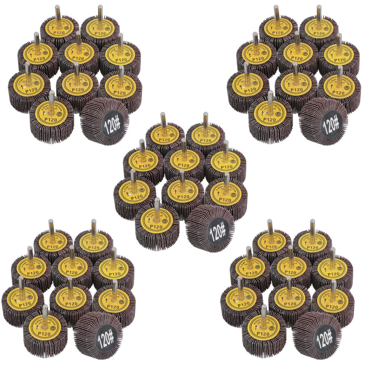 50mm 120 Grit Abrasive Flap Wheel Discs Sanding Rust Removal 6mm Shank