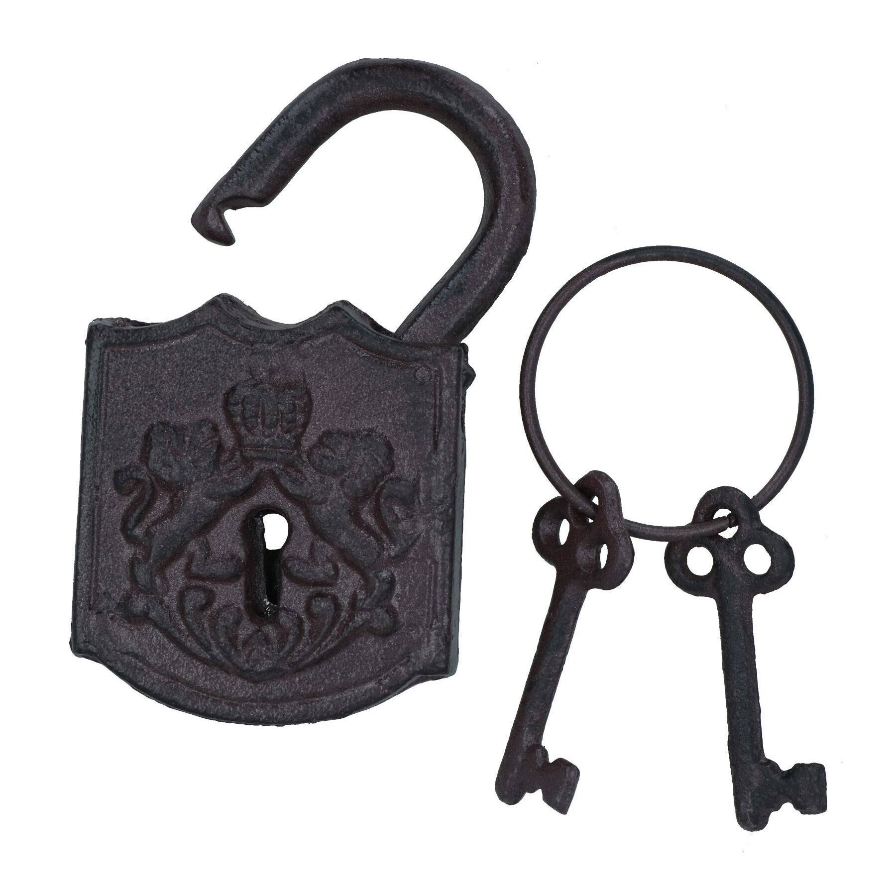 Padlock & Key Cast Iron Door Rustic Decoration Garden Tool Shed House Shackle