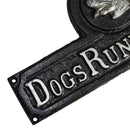 Dogs Running Loose Cast Iron Sign Plaque Wall Fence Gate Post House Dog