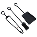 18" Loop Brush, Shovel & Tongs Fire Coal Wood Log Burner Steel Metal 450mm