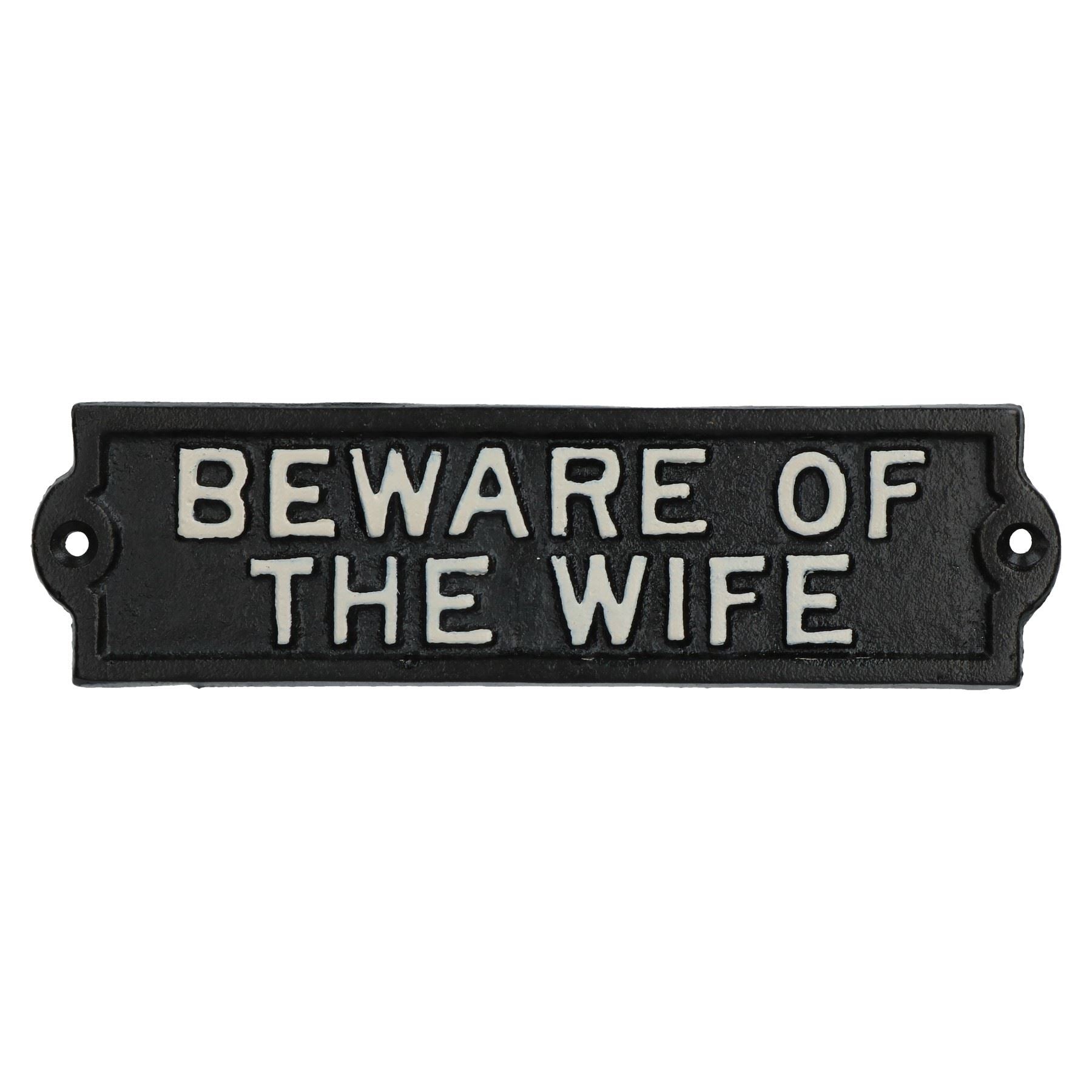 Plaque en fonte « Attention à la femme » pour jardin, garage, mur, porte de maison