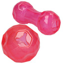 Pink Biosafe Puppy Treat Dispenser Dumbbell& Ball Dog Puppy Toy